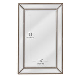 Ticdor Eclectic Beveled Silver Rectangle Accent Wall Mirror
