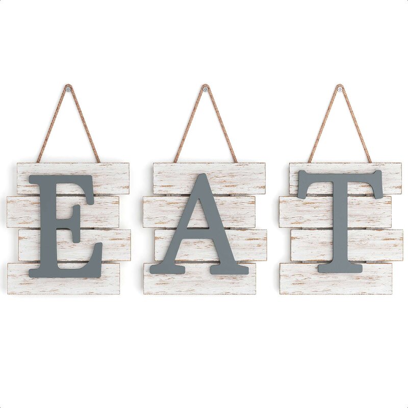 Besui Indoor/Outdoor Eat Wood Wall Decor