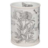 Praiand Ceramic White Round Floral Waste Basket