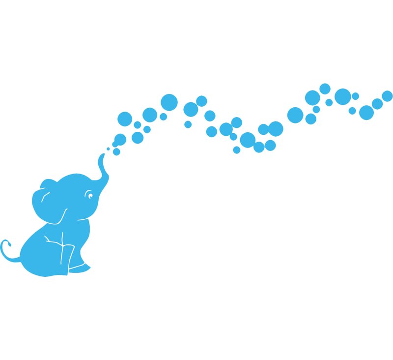 Lostal Elephant Bubbles Nursery Room Removable Wall Decal