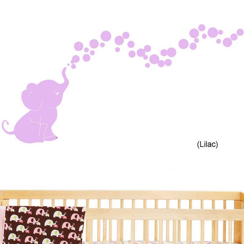 Lostal Elephant Bubbles Nursery Room Removable Wall Decal