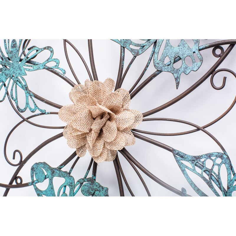 Piaway Flower and Butterfly Metal Wall Decor