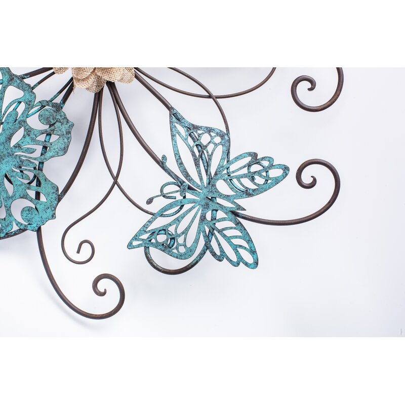 Piaway Flower and Butterfly Metal Wall Decor