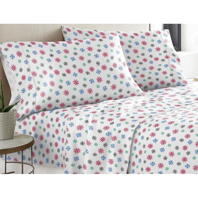 Rithe Snowflakes 100% Cotton Flannel Sheet Set