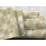 Markse 100% Cotton Snowflakes Flannel Sheet Set
