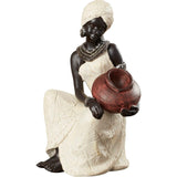 Gamslo African Black/White Woman Figurine