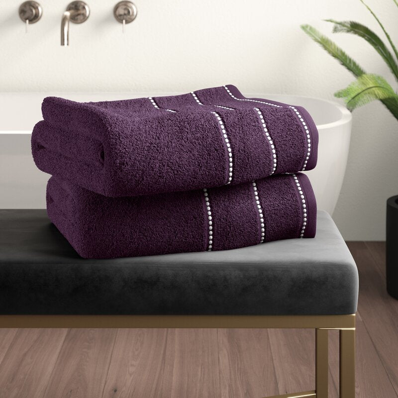 Fleur 2 Piece Classic 100% Cotton Bath Towel Set
