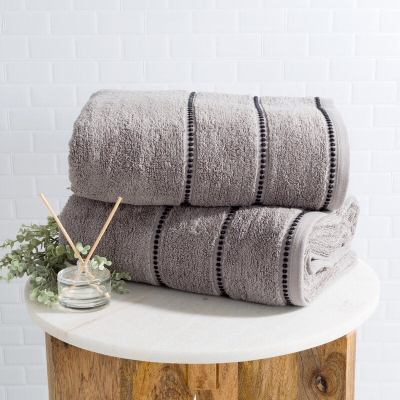 Fleur 2 Piece Classic 100% Cotton Bath Towel Set
