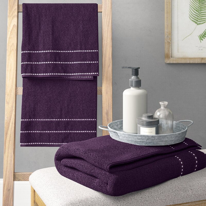 Fleur 2 Piece Classic 100% Cotton Bath Towel Set