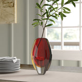 Gaslon Red and Gold Glass Decorative Table Vase