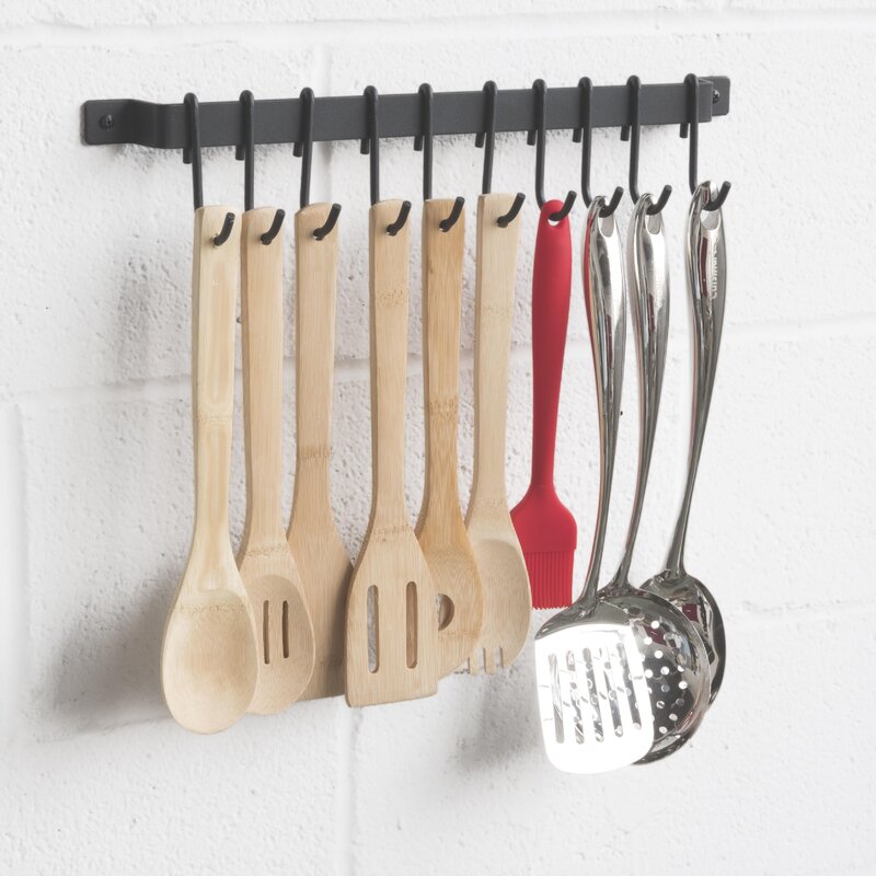 Glade Iron Rail Wall Mounted Pot Rack