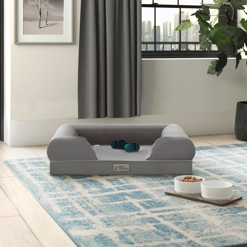Ohlman Dog Bed & Lounge with Orthopedic Memory Foam Bolster