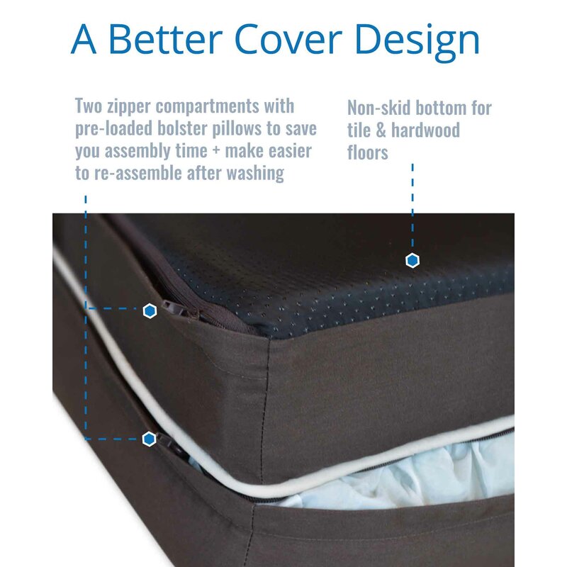 Ohlman Dog Bed & Lounge with Orthopedic Memory Foam Bolster