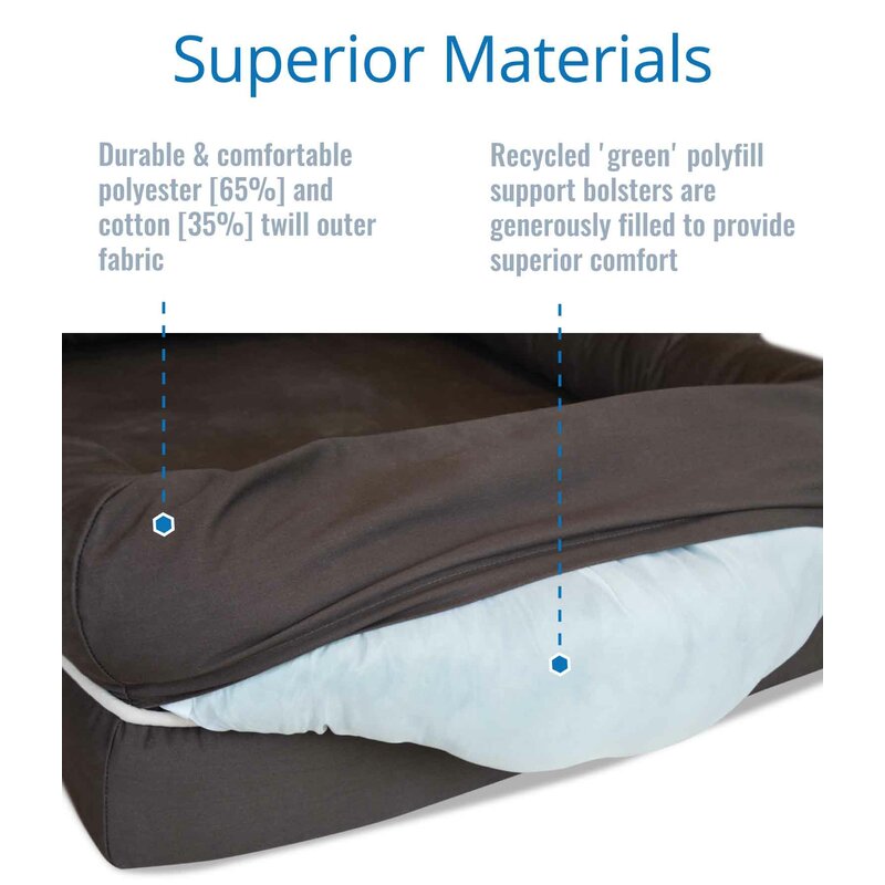 Ohlman Dog Bed & Lounge with Orthopedic Memory Foam Bolster
