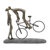 Dorulom Man on Bicycle Kissing Woman Polyresine Figurine