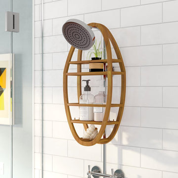 Degeor Solid Teak Hanging Shower Caddy