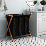 Giguisy Black Metal/Fabric Laundry Sorter