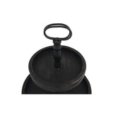 Puatral 2-Tiered Stand Round Solid Wood Serving Tray