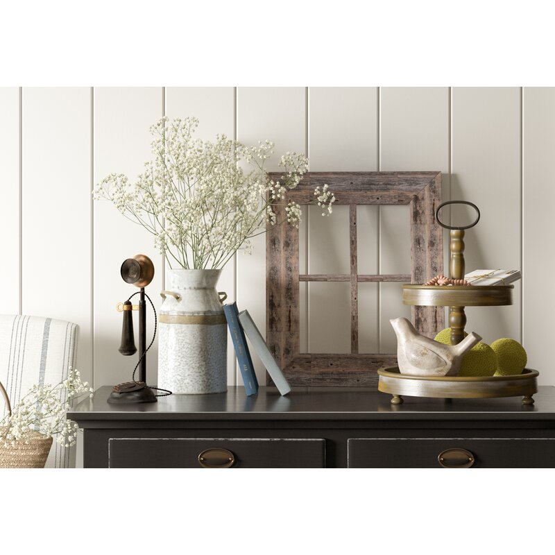 Puatral 2-Tiered Stand Round Solid Wood Serving Tray