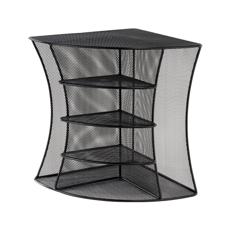Wralxan Black Mesh Desktop Corner Organizer