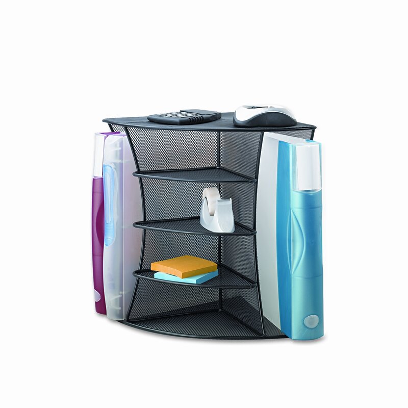 Wralxan Black Mesh Desktop Corner Organizer