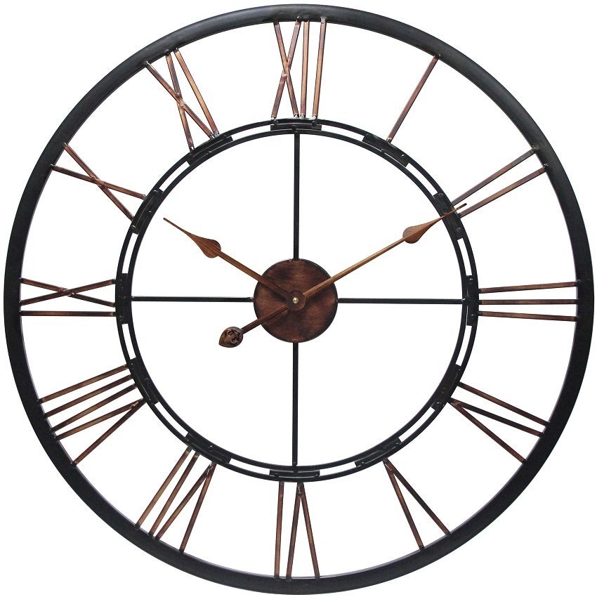 Artsy Wall Black and Bronze Large Open Face 28'' Wall Clock