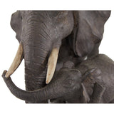 Nada Mother and Baby Polystone Brown Elephant Figurine
