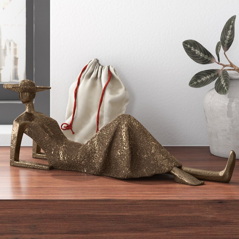 Vietsao Resin Antique Bronze Summer Days Woman Figurine