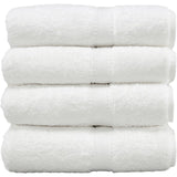 Beatrix 4 Pieces 100% Cotton Super Plush White Bath Towel Set (Set of 4)