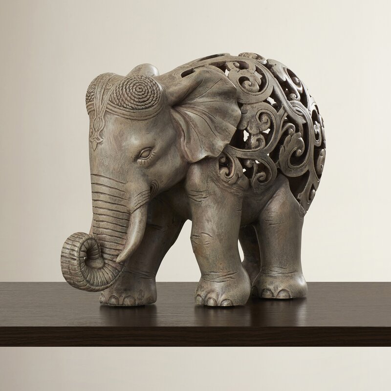 Riacrozbe Gray Giant Elephant Figurine