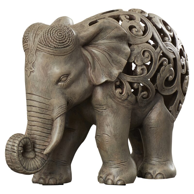 Riacrozbe Gray Giant Elephant Figurine