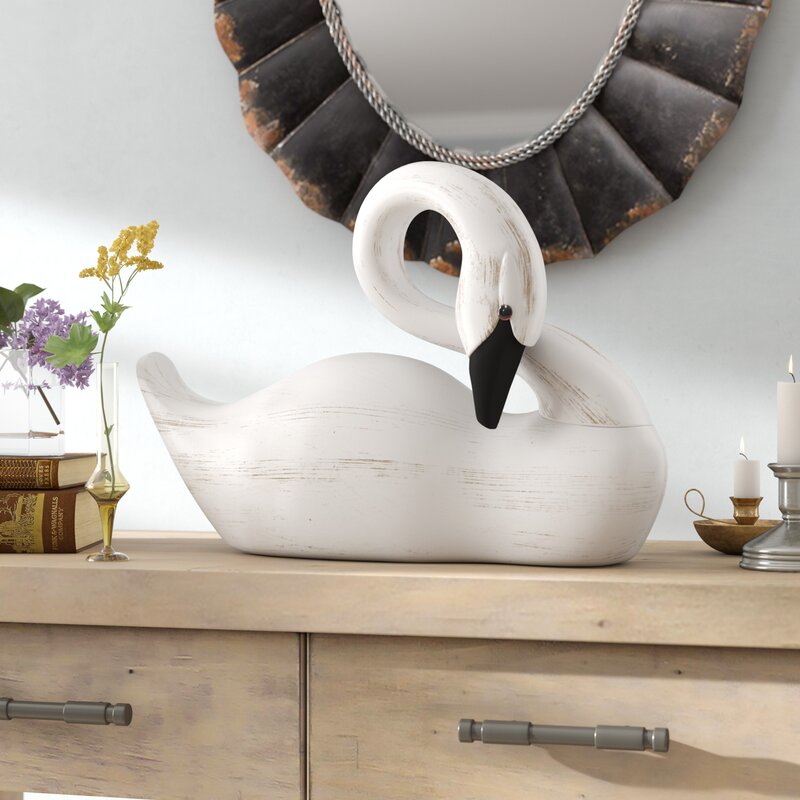 Visthuasia Resin White Decorative Swan Figurine