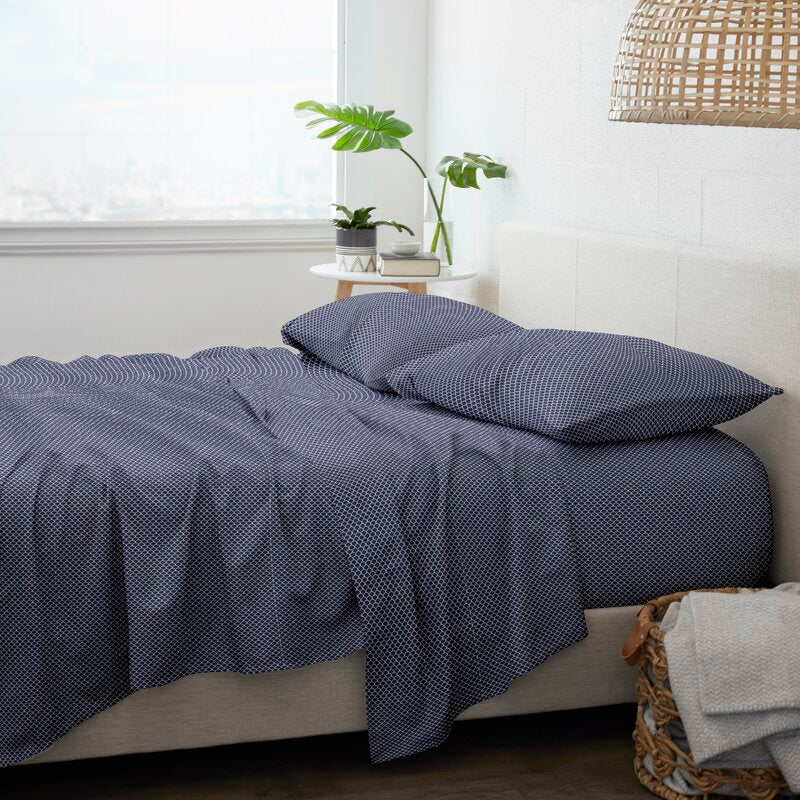 Tepunor Ultra Soft Printed Geometric Bed Sheet Set