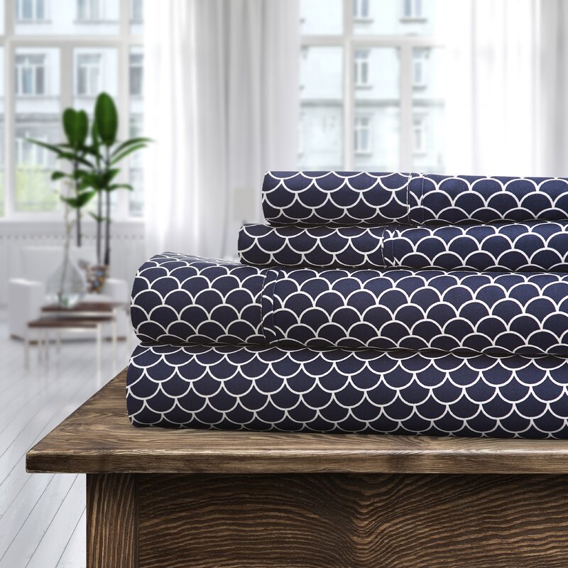 Tepunor Ultra Soft Printed Geometric Bed Sheet Set