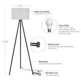 Smahlt 61" Tripod Floor Lamp
