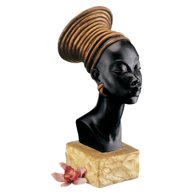 Mibang Black/Gold Resin Sculptural Bust