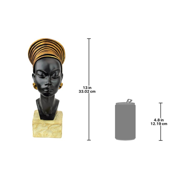 Mibang Black/Gold Resin Sculptural Bust