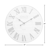 Uslands Oversized Round White 27" Wall Clock