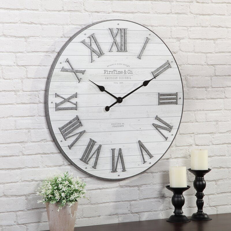 Uslands Oversized Round White 27" Wall Clock