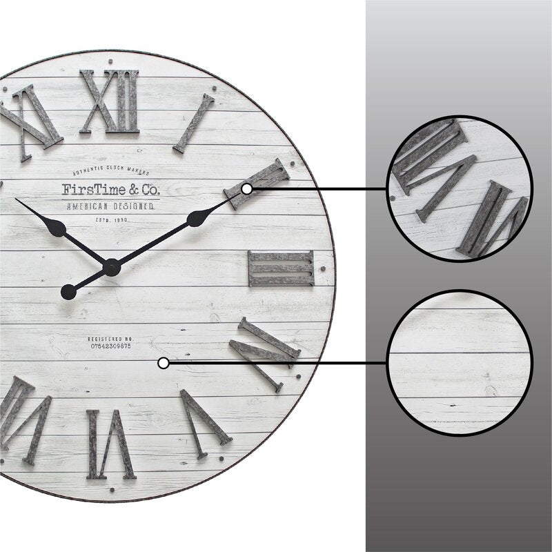 Uslands Oversized Round White 27" Wall Clock