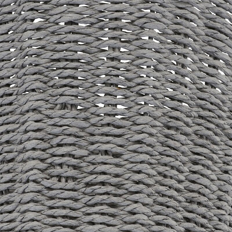 Richkins Paper Rope 3 Gallon Gray Round Waste Basket