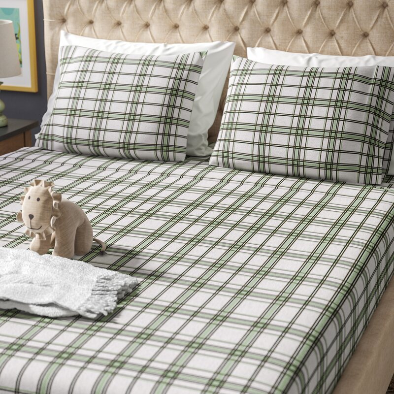 Tepunor Plaid 100% Cotton Flannel Sheet Set