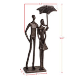 Ginsee Bronze Loving Couple Under Umbrella Sculpture