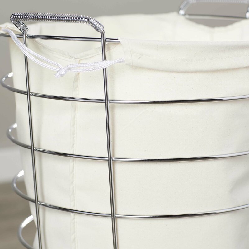 Zambon Chrome Rolling Laundry Hamper