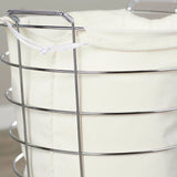 Zambon Chrome Rolling Laundry Hamper