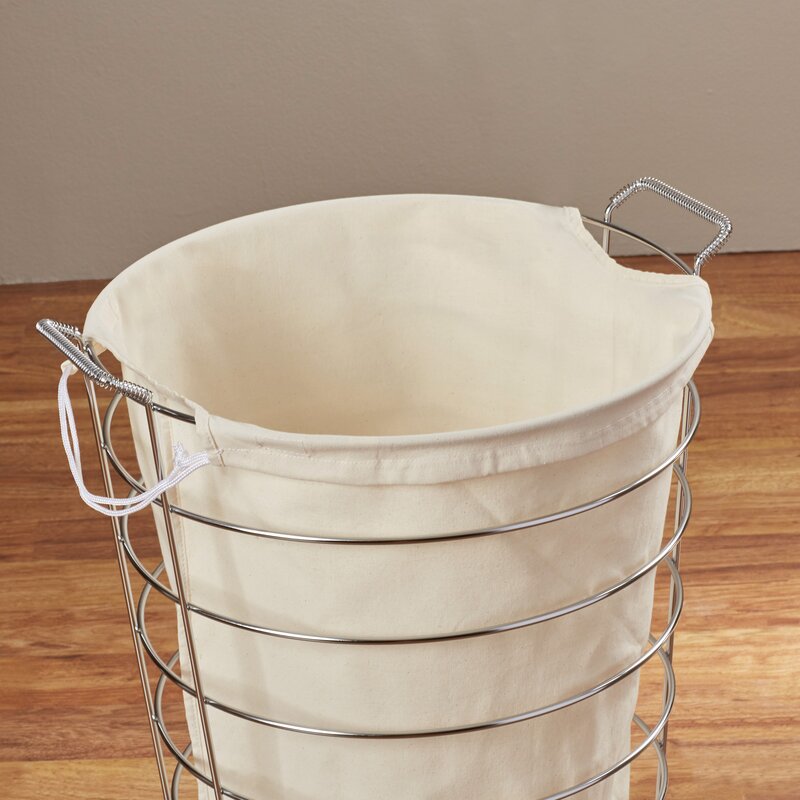 Zambon Chrome Rolling Laundry Hamper