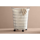 Zambon Chrome Rolling Laundry Hamper