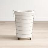 Zambon Chrome Rolling Laundry Hamper