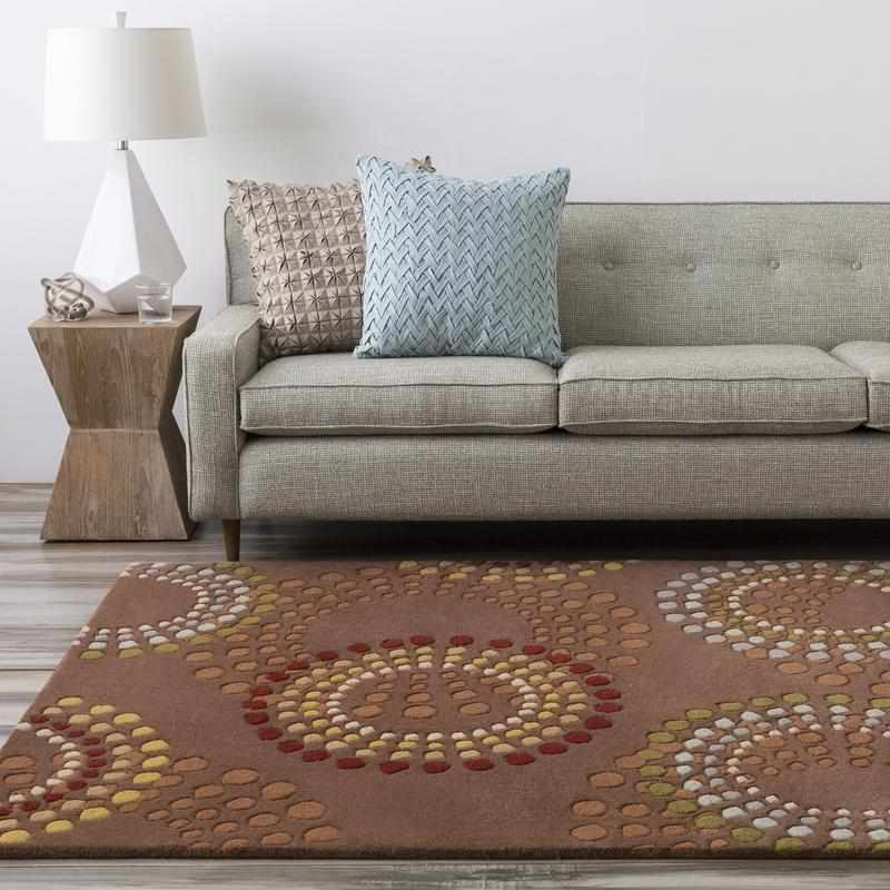 Round Patterned Wool Carpet