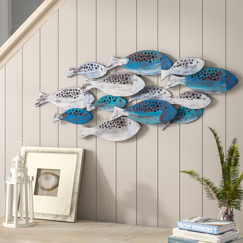 Ilandsia Fish Army Modern Metal Wall Decor